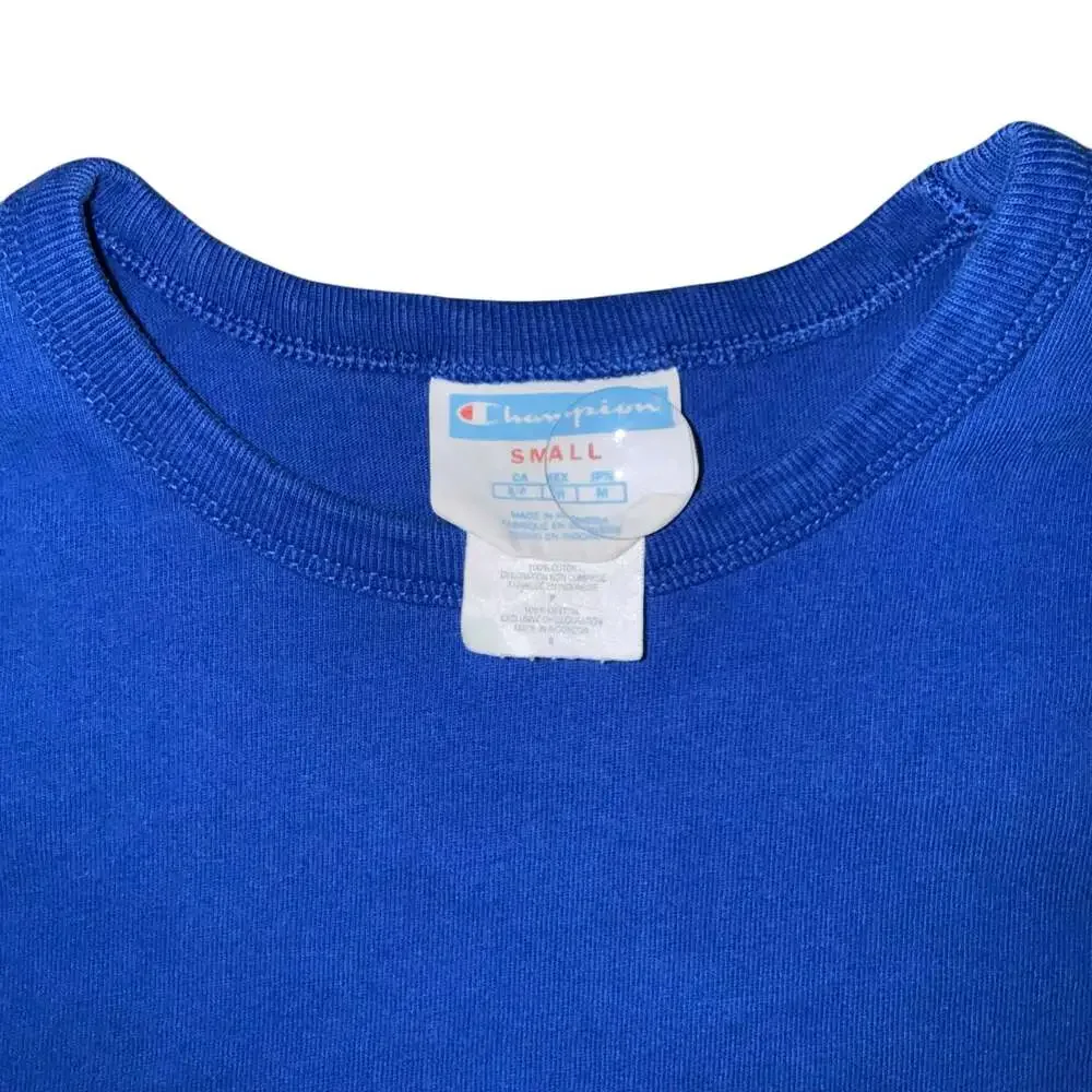 Vintage Champion Embroidered Script Logo T-Shirt Size Small - Picture 2 of 3